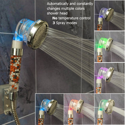 Cabezal de ducha LED de colores, Control de temperatura.
