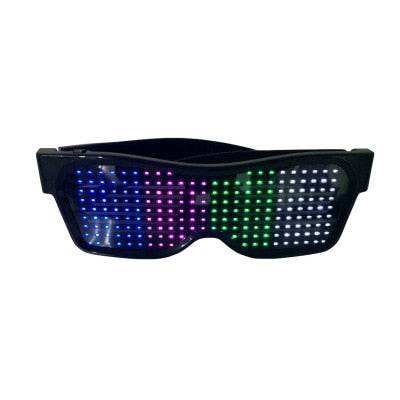 Gafas Led con Bluetooth para fiesta, lentes luminosas con Control por aplicación, idiomas personalizados, carga USB, parpadeantes, para Concierto de Navidad