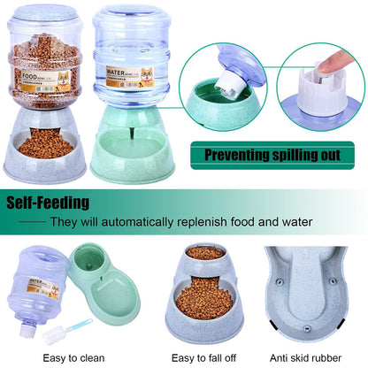 Cuenco de alimentación automática para mascotas, cuencos de 3,8 L para comida de perro, alimentador para gatos, dispensador de agua y comida para cachorros de gran capacidad, producto para mascotas