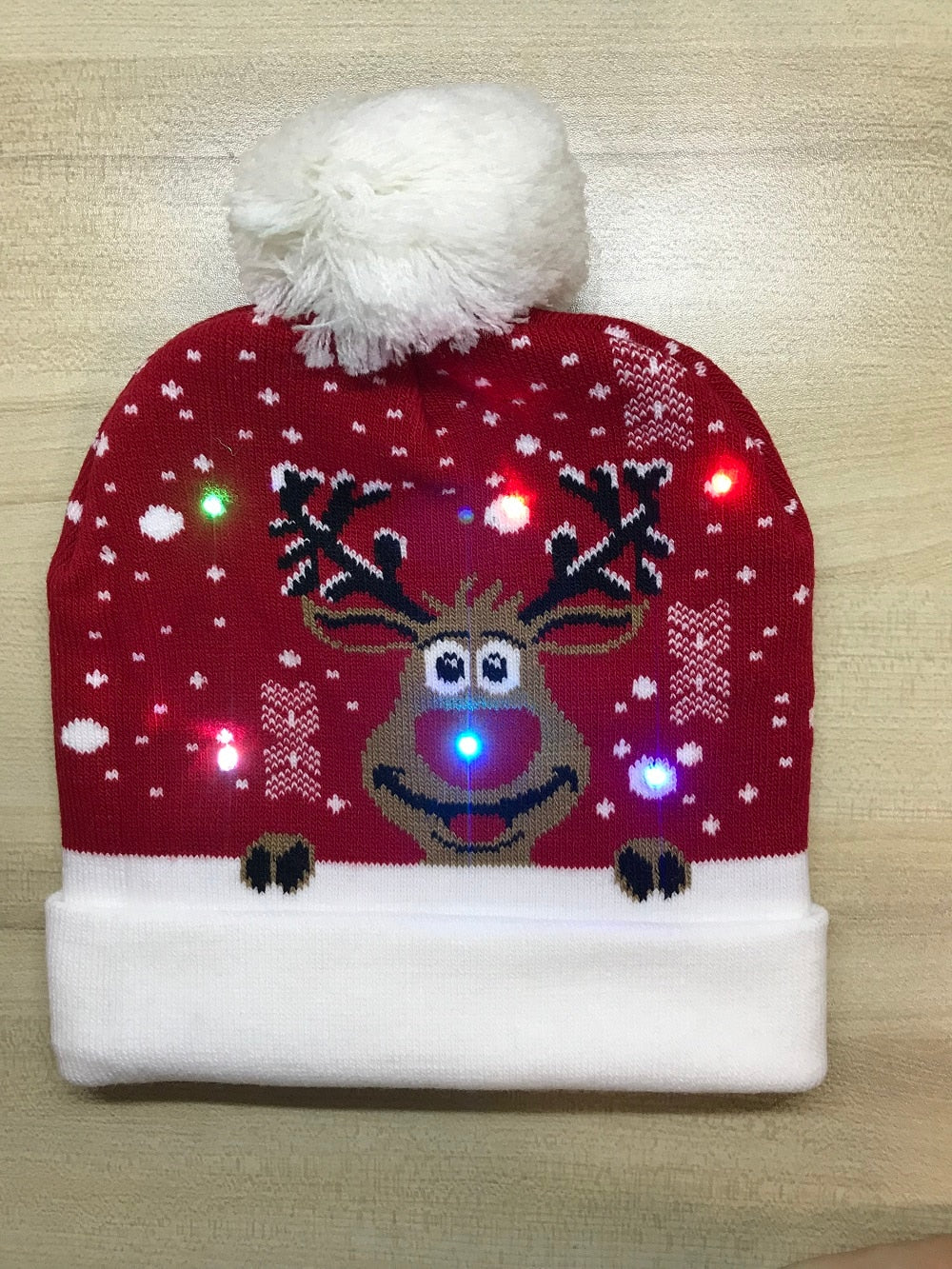 ¡A la venta! Gorro navideño de punto con luz LED para niños y adultos, gorro cálido iluminado, decoración navideña de Año Nuevo, 2023.