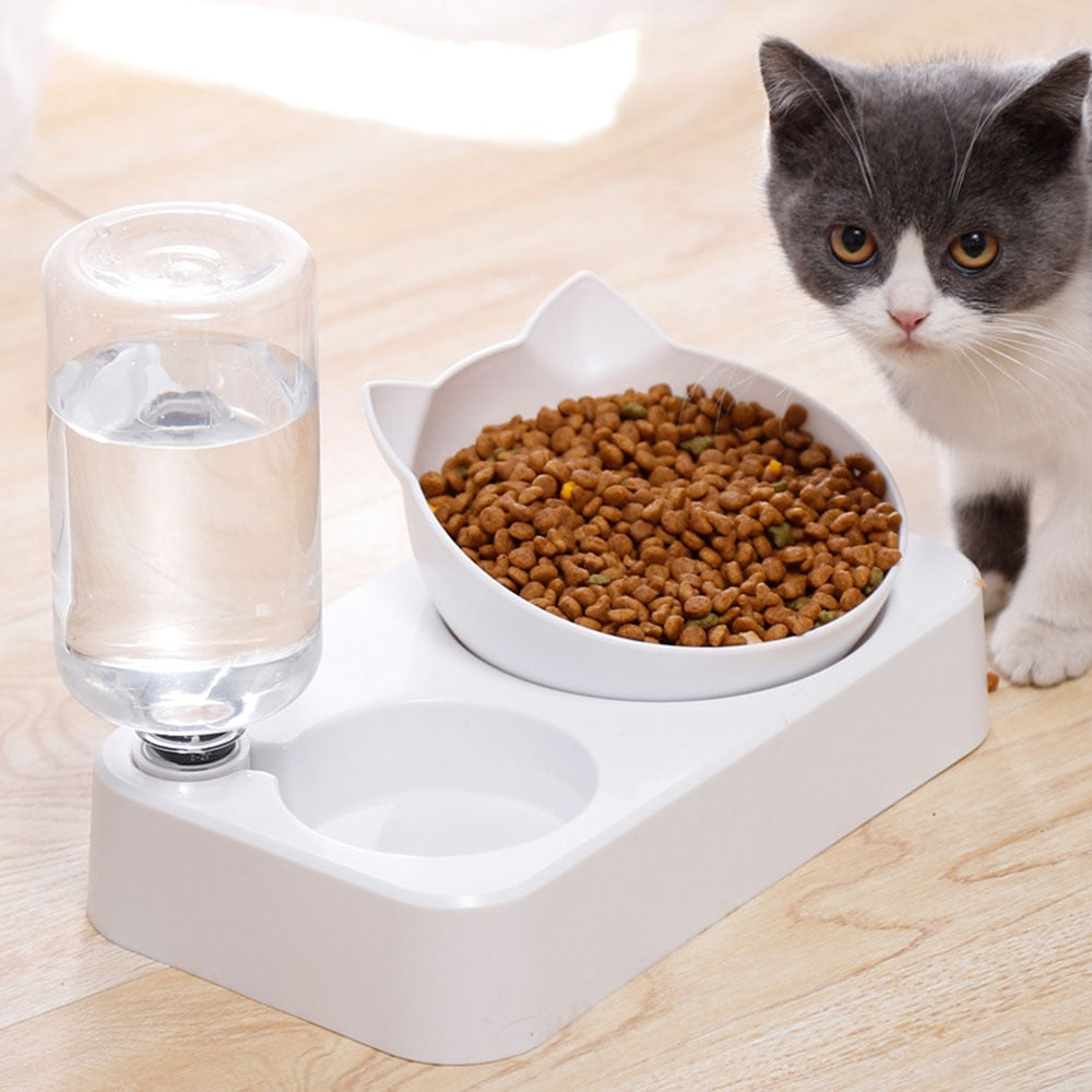 Bol con dispensador de agua para mascotas, comedero automático para perros y gatos.