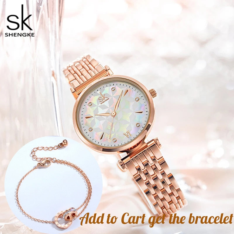 Reloj de pulsera de acero inoxidable para mujer, accesorio de pulsera de cuarzo.