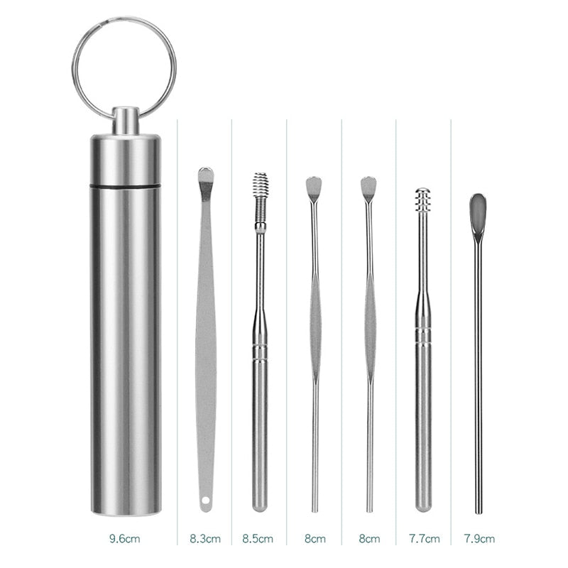 Set de recogedores de cera para los oídos, de acero inoxidable cureta.