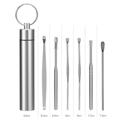 Set de recogedores de cera para los oídos, de acero inoxidable cureta.