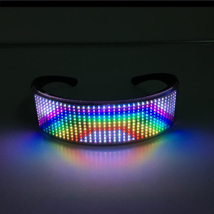 Gafas Led con Bluetooth para fiesta, lentes luminosas con Control por aplicación, idiomas personalizados, carga USB, parpadeantes, para Concierto de Navidad