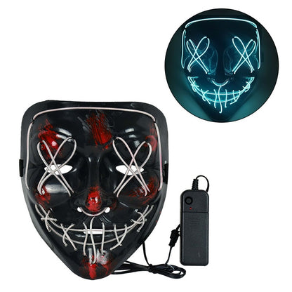 Cosmask-Máscara de neón para Halloween, mascarilla Led, máscaras de fiesta que brillan en la oscuridad, máscaras divertidas, suministros de disfraces de Cosplay