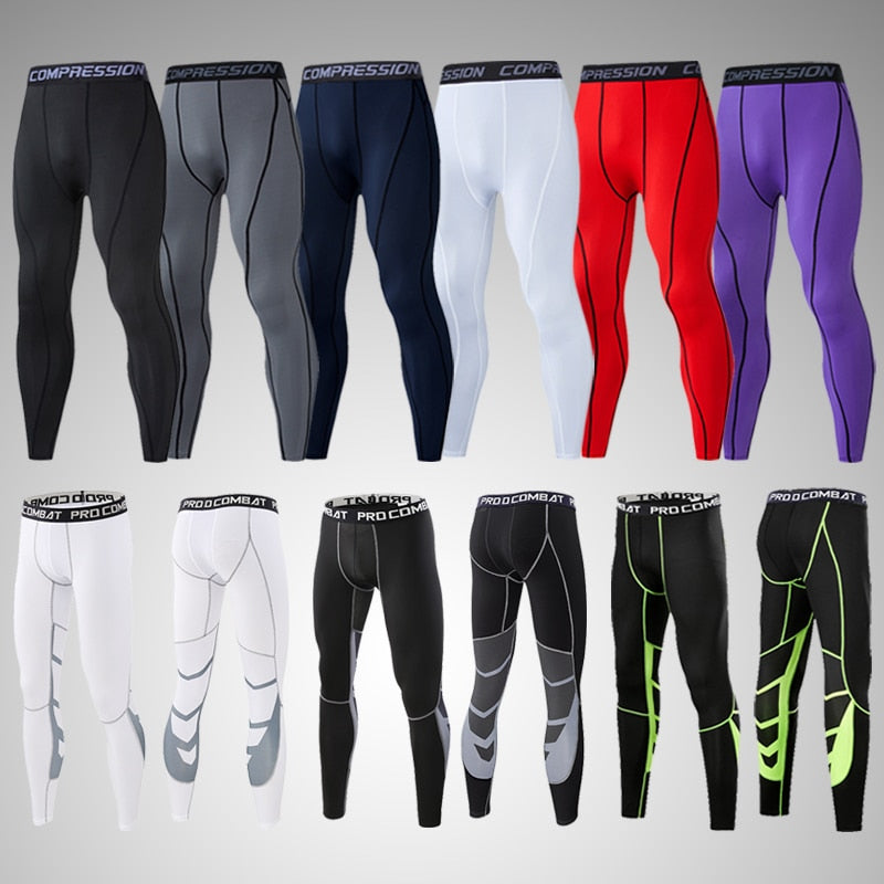 Pantalones de Compresión para Hombre, Mallas Elásticas de Lycra para Correr, Ciclismo, Baloncesto, Fútbol y Fitness