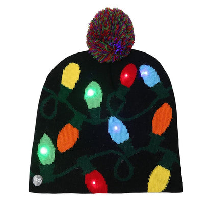 ¡A la venta! Gorro navideño de punto con luz LED para niños y adultos, gorro cálido iluminado, decoración navideña de Año Nuevo, 2023.