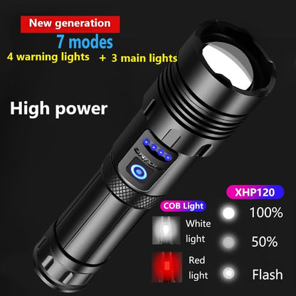 Super XHP120 Linterna Led más potente XHP90 Luz de antorcha de alta potencia recargable Usb.