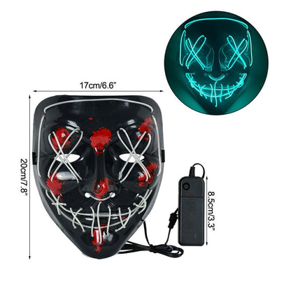 Cosmask-Máscara de neón para Halloween, mascarilla Led, máscaras de fiesta que brillan en la oscuridad, máscaras divertidas, suministros de disfraces de Cosplay