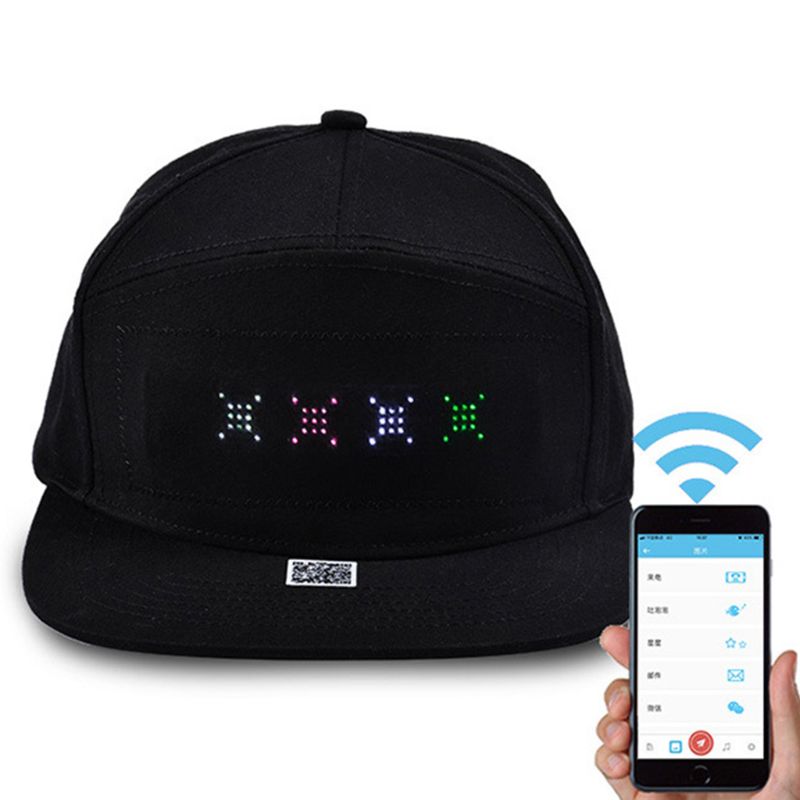 Gorra de béisbol Unisex Bluetooth LED teléfono móvil aplicación controlada.