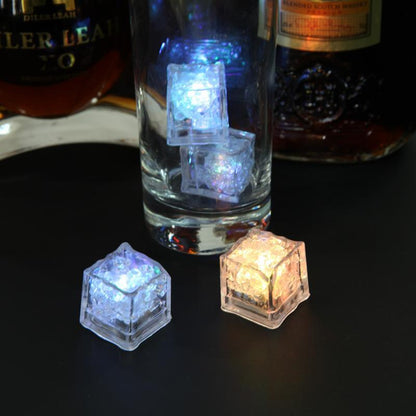 Cubos de hielo LED brillantes, Bola de fiesta, luz de Flash, neón, Festival de bodas, Bar de Navidad, suministros de decoración de copas de vino, 12 piezas