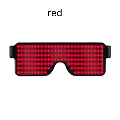 Gafas Led de neón para fiesta, luminosas con 11 modos de Flash rápido, carga USB.