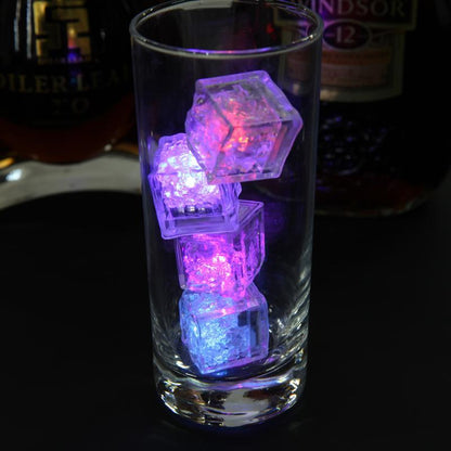 Cubos de hielo LED brillantes, Bola de fiesta, luz de Flash, neón, Festival de bodas, Bar de Navidad, suministros de decoración de copas de vino, 12 piezas