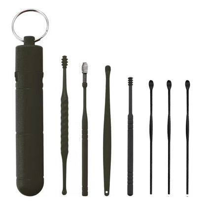 Set de acero inoxidable Earpick limpiador de oído cuchara oído cuidado de limpieza Herramienta de extracción de cera de los oídos.