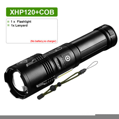 Super XHP120 Linterna Led más potente XHP90 Luz de antorcha de alta potencia recargable Usb.