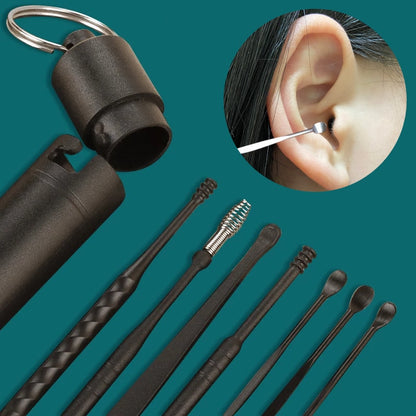 Set de acero inoxidable Earpick limpiador de oído cuchara oído cuidado de limpieza Herramienta de extracción de cera de los oídos.