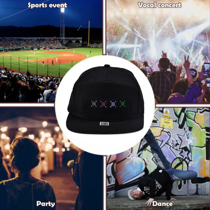 Gorra de béisbol Unisex Bluetooth LED teléfono móvil aplicación controlada.