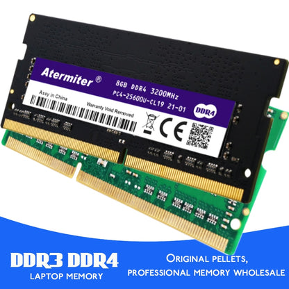 Atermiter-memoria Ram DDR3 DDR4 PC3 PC4, 16GB, 8GB, 4GB, para portátil, 1066, 1333MHz, 1600, 2400, 2666, 2133, DDR3L, Sodimm