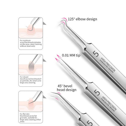 Kit de herramientas de acero inoxidable para eliminación de acné.