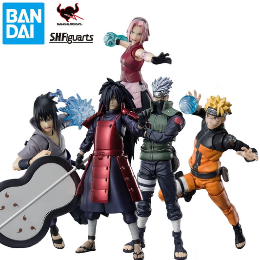 Bandai-figura de acción de Naruto Shippuden Sasuke Sakura Uchiha Madara SHF, modelo Original de SHFiguarts 2,0