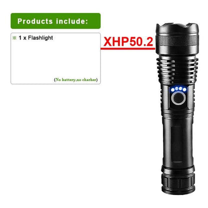 XHP360 potente linterna Led táctica recargable USB.