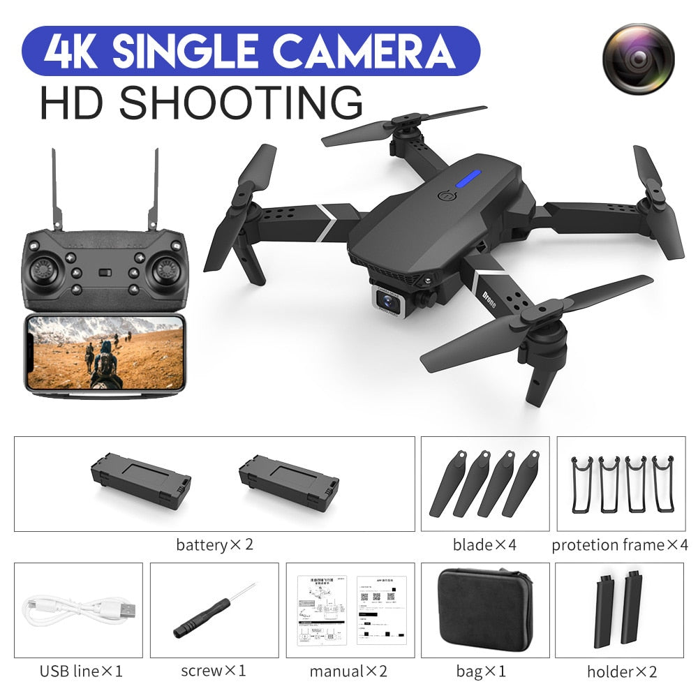 E88Pro-Dron 4K profesional con cámara HD gran angular de 2022 P.