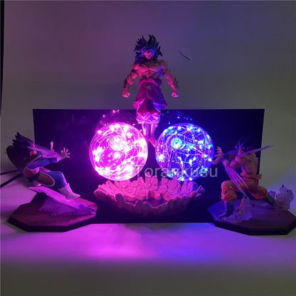 Figuras de acción de Dragon Ball, Son Goku, Broly, Super Saiyan, Vegeta Shenlong, modelo Visual Led, juguetes de PVC