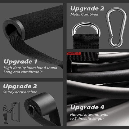Bandas de resistencia mejoradas para ejercicio, juego de bandas de entrenamiento con manijas de anclaje para puerta.