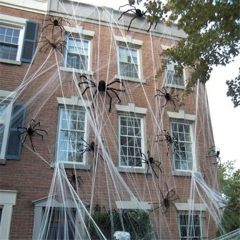 Araña Negra para Decoración Interior y Exterior, Bicho Arácnido Gigante para Decorar, Tamaños de 30, 50, 75, 90, 125, 150 y 200 cm, Accesorio para Dentro y Fuera de la Casa, para Halloween