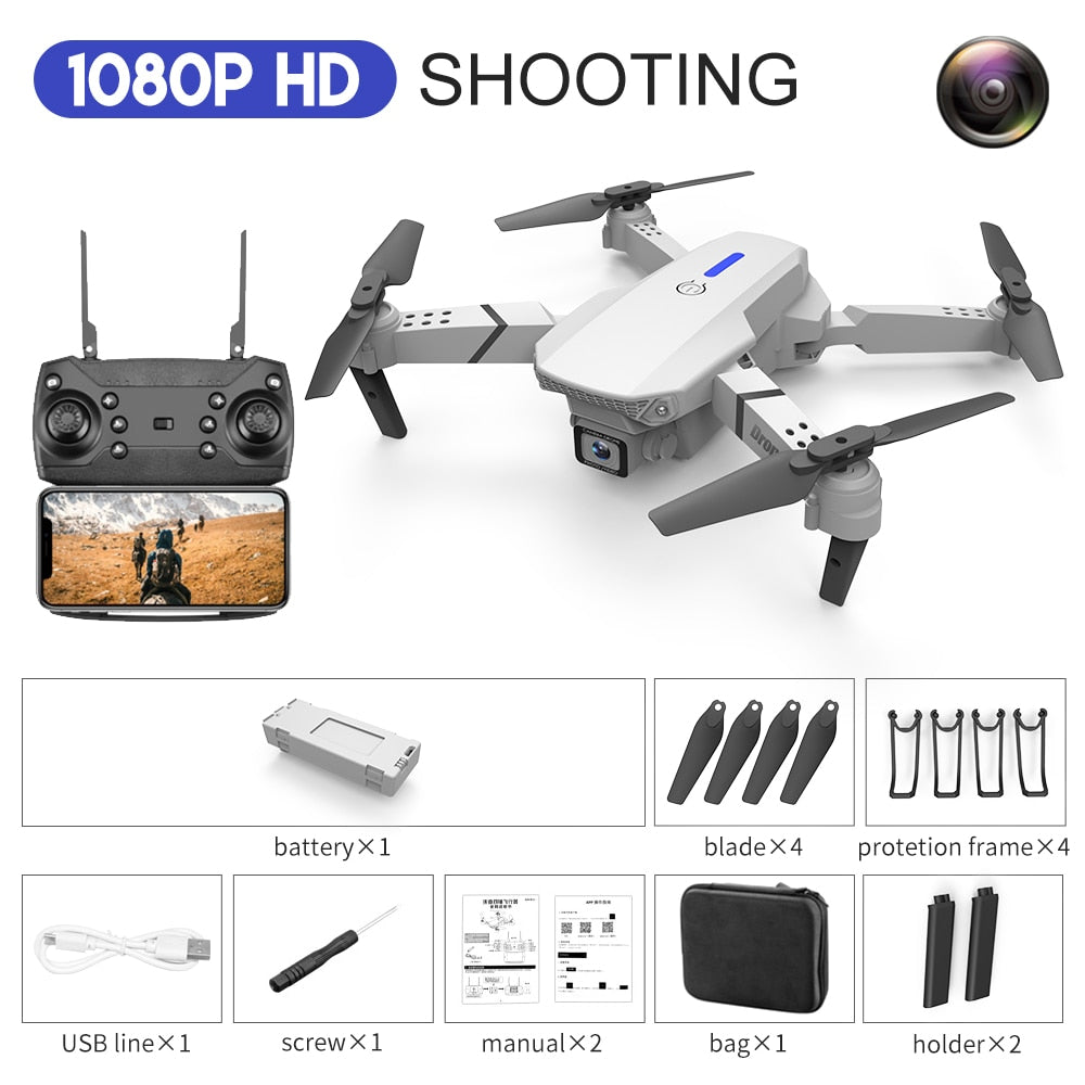 E88Pro-Dron 4K profesional con cámara HD gran angular de 2022 P.