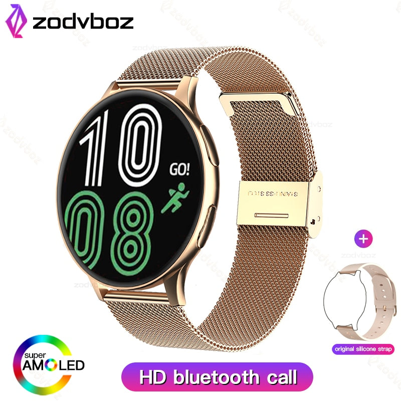 Zodvboz-reloj inteligente redondo para hombre y mujer, pulsera de Fitness con Bluetooth.