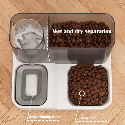 Alimentador automático de gran capacidad para gatos, dispensador de agua, separación húmeda y seca, contenedor de comida para perros, tazón de agua potable, suministros para mascotas.