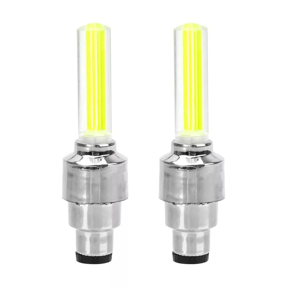 Luz LED de neón para rueda de coche, tapas de boquilla para lámpara Flash de ciclismo.