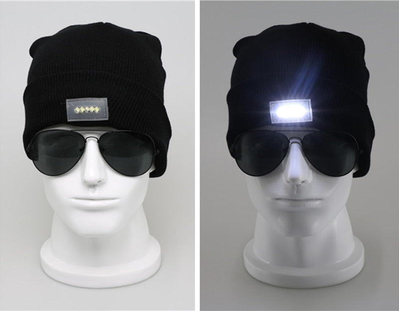 ¡A la venta! Gorro navideño de punto con luz LED para niños y adultos, gorro cálido iluminado, decoración navideña de Año Nuevo, 2023.