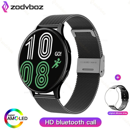 Zodvboz-reloj inteligente redondo para hombre y mujer, pulsera de Fitness con Bluetooth.