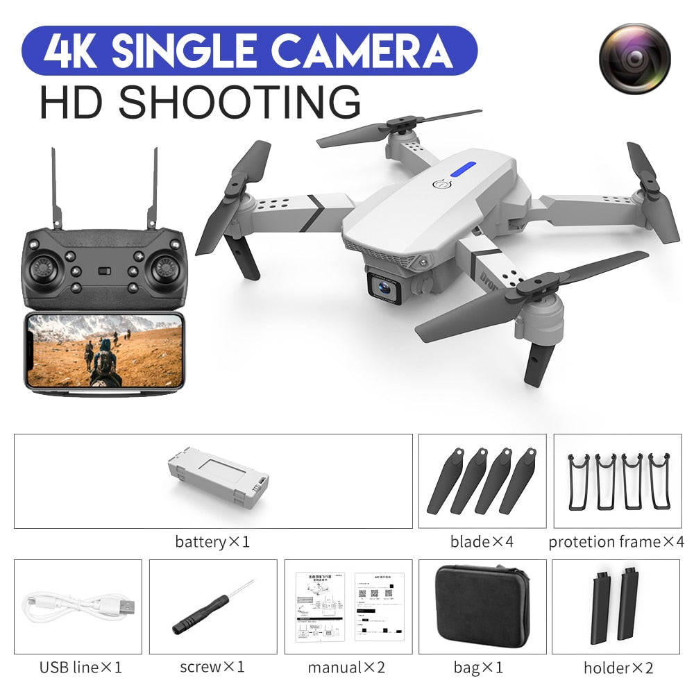 E88Pro-Dron 4K profesional con cámara HD gran angular de 2022 P.