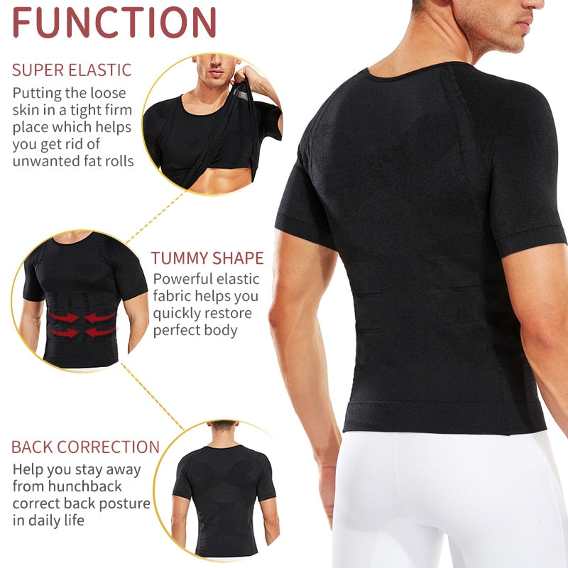 Moldeador de Cuerpo Adelgazante para hombre, camisa de compresión para ginecomastia, ropa moldeadora de vientre, Tops reductores de barriga, entrenador de cintura.