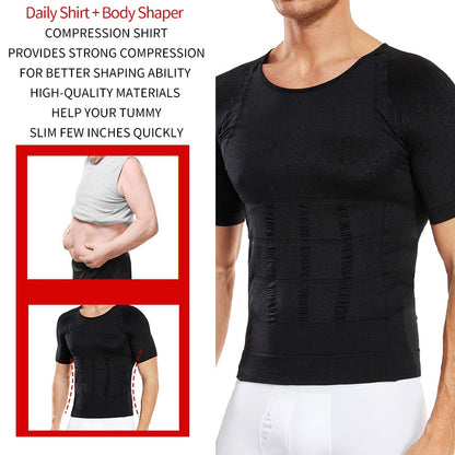 Moldeador de Cuerpo Adelgazante para hombre, camisa de compresión para ginecomastia, ropa moldeadora de vientre, Tops reductores de barriga, entrenador de cintura.