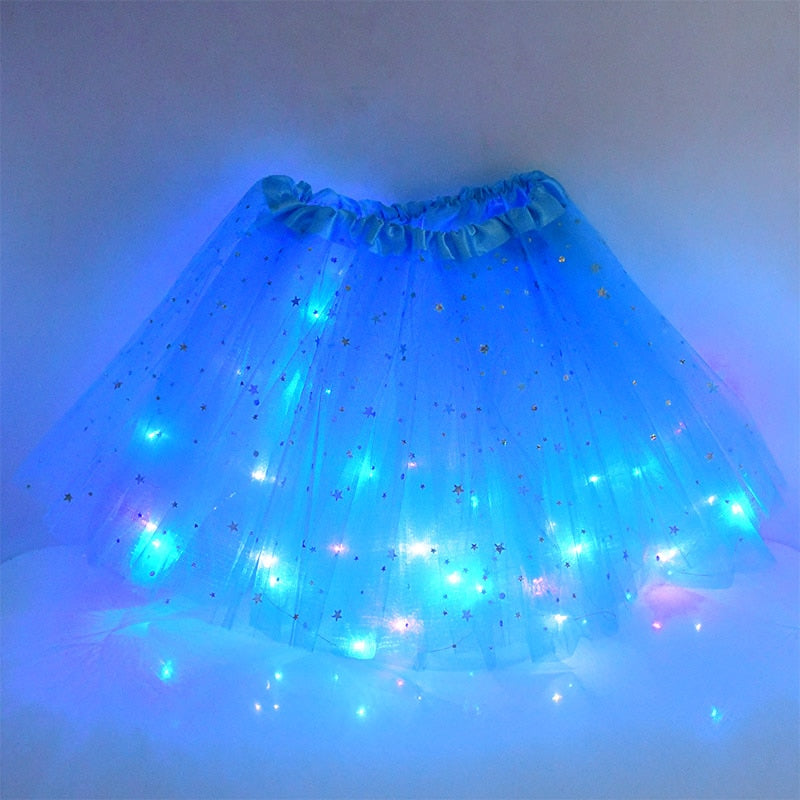 Falda tutú de princesa LED mágica y luminosa