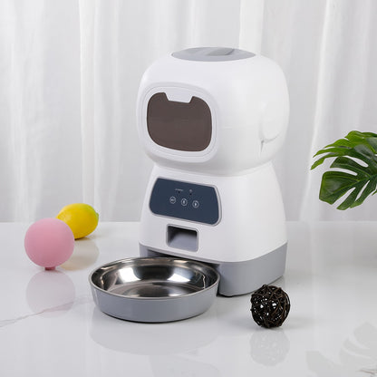 Alimentador automático para mascotas, fuente de bebida automática de 3,5 l, dosificador inteligente temporizado con aplicación WiFi.