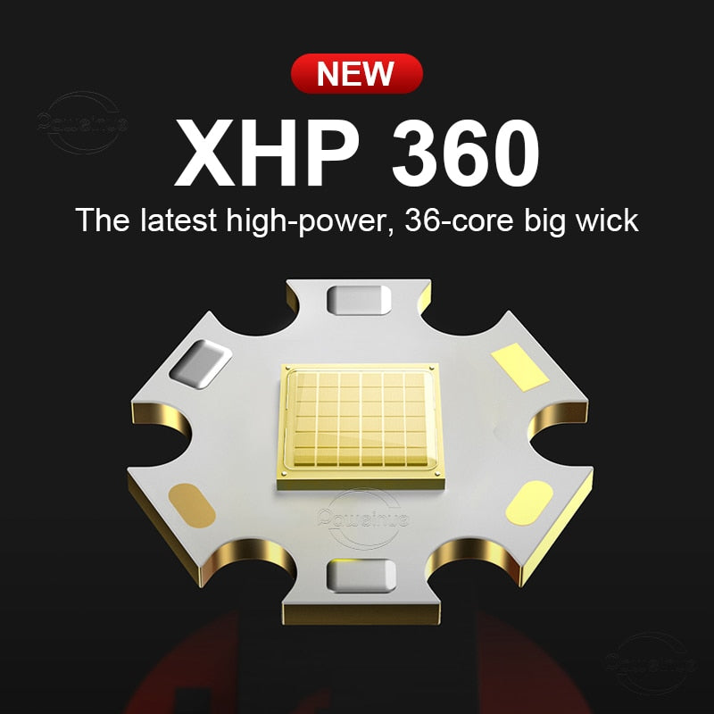 XHP360 potente linterna Led táctica recargable USB.